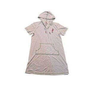 Quacker Factory M Terry Cloth Cover Up Flamingo Beachy Vacation